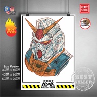(Ready Stock) Mobile suit Gundam 144 RX-78-2 / RX78-2 / RX78 2 Gundam wall poster sticker deco poste