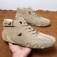 LDECK Large Size Octopus Men's Shoes High-Top Men's Women's Sports Casual Shoes Top Layer Genuine Le