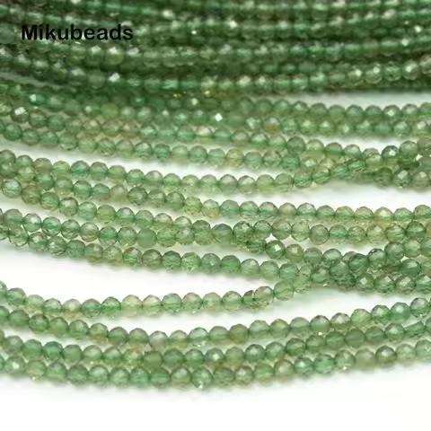 Wholesale Natural 3mm Forest Green Apatite Faceted Round Loose Beads For Jewelry Making DIY Bracelet