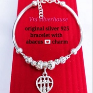 Original Silver 925 Abacus Bangle Bracelet for Women Aw110 Gelang Tangan Dewasa 纯银算盘手镯