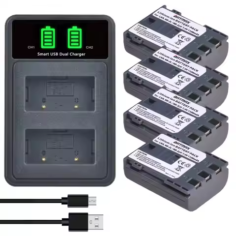 Batmax NB-2L NB-2LH Battery +LED Dual Charger for Canon Rebel XT XTi 350D 410D G7 G9 S70 S80 ZR500 Z
