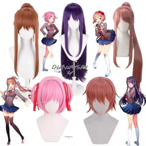 Doki Doki Literature Club Natsuki Cosplay Sayori Yuri Monika Cosplay Hair Party Cosplay costume wig 