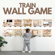 【Toys Island】Wooden Train Wall Game, Interactive Activity Board, Activity Board Gift For Kids