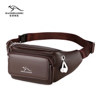 KY/👜Kangaroo Waist Bag Men's Cell Phone Belt Bag Pannier Bag Elderly Mobile Phone Waist Bag Slanted Chest Bag Sport Bag
