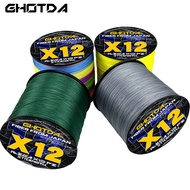 GHOTDA X12 Original 12 Braided PE Line Multicolour High Stengthe Fly Fishing Line 1000M Ocean Fishin