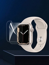 2入組超清晰、無泡沫、敏感觸感、防刮擦、自我修復柔軟水凝膠螢幕保護貼,適用於蘋果手錶ultra/s8/蘋果手錶9代
