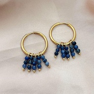 Natural stone earrings Circle Hoop Earrings For Women Exaggerate Circle Earrings Drop Earrings Gold 
