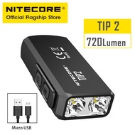 NITECORE ไฟฉาย TIP2แบบพวงกุญแจขนาดเล็กไฟฉายชาร์จได้แบบพกพา EDC อเนกประสงค์โคมไฟกุญแจขนาดเล็กแม่เหล็ก