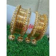 C46- Elegant Metal Bangles with Kundan