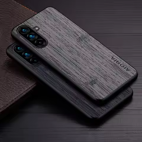 Case for Samsung Galaxy A56 A36 A26 A16 A06 4G 5G Coque Bamboo Wood Pattern Leather Cover Funda for 