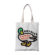 Human*Made Canvas Shoulder Bag Female Cartoon Tote Hand Shopping Bag