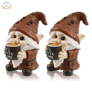 2Pcs Resin Coffee Gnome Figurine 3D Elf Dwarf Figurine Add Fun Coffee Gnome Set for Home Decor SHOPS