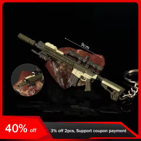 9cm Resident Evil 8 Peripherals Mini Gun Keychains Village - SA110 Sniper Rifle Model Metal Keyrings