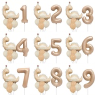 6pcs CARAMEL NUMBER MATTE DINO BALLOON PACKAGE