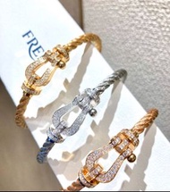 【香港現貨】Fred頂級漸變滿鑽馬蹄扣手繩 情侶款男女手鏈 順豐包郵