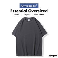 Arrive Guide 280gsm Unisex Oversized Plain Tshirt / Baju Oversize Tee / Tshirt Oversized - Charcoal 