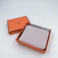 HERMES 夢幻紫銀釦epsom牛皮絲巾短夾