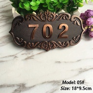 Customized+Gift House NumberImitation Metal Bronze House Number ABS Plastic Door Plate Custom Sign D