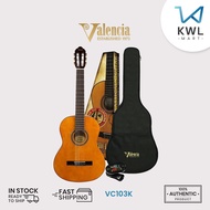 Valencia VC103K Natural 3/4 Size Classical Guitar Kit Nylon Guitar FREE BAG + TUNER