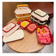 Hot OFFICE LUNCH BOX CONVENIENT 2-layer 4-compartment OFFICE LUNCH BOX