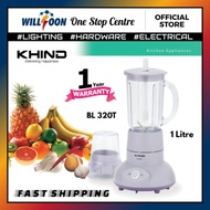 Khind Blender With Dry Mill (1.0 L)  BL320T BL-320T Pengisar Buah Pengisar Air Pengisar Ais Khind #W