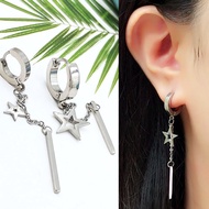 B3902 Dangling Five-Pointed Star Ring Fine Needle Korean Female Earrings Temperament Style Can Wear 