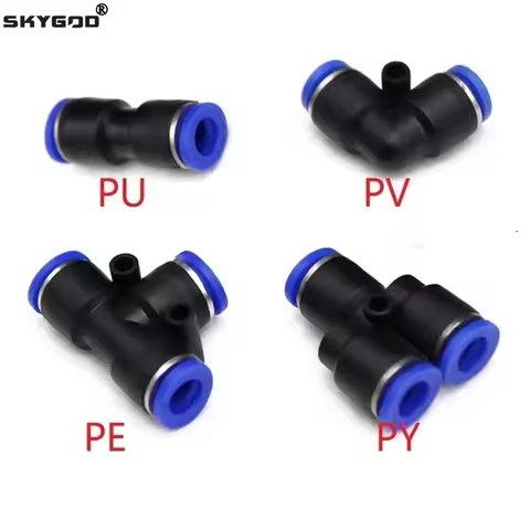 5/10pcs Air Pneumatic Tube Fitting OD 4mm 6mm 8mm 10mm 12mm 14mm 16mm T Y L I Tpye PV Plastic Quick