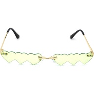 Womens Heart Emoji Funky Pimp Rimless Narrow Sunglasses RCCP