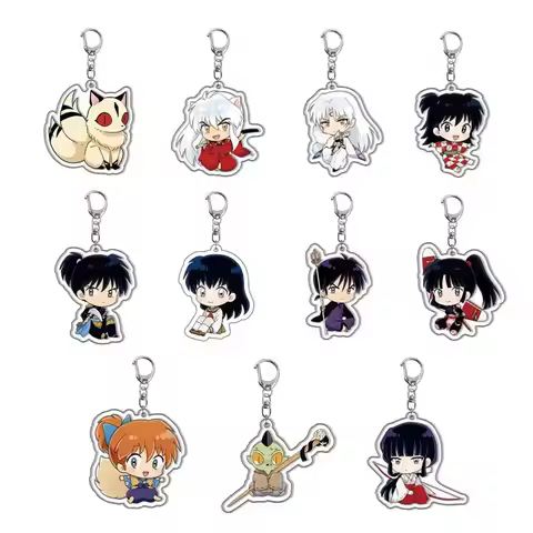 Inuyasha Anime Acrylic Keychain Set with Kagome and Sango Cute Cosplay Accessories