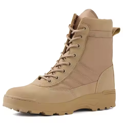 Men Combat Boots Work Safty Shoes Special Force Desert Tactical Boots Outdoor Hiking Ankle Shoes Boo