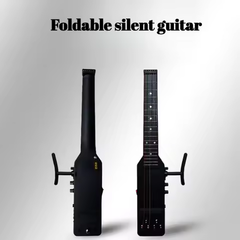 Headless Silent Acoustic Guitar Foldable Beginner Travel Portable Folk Electric Travel Guitar Practi