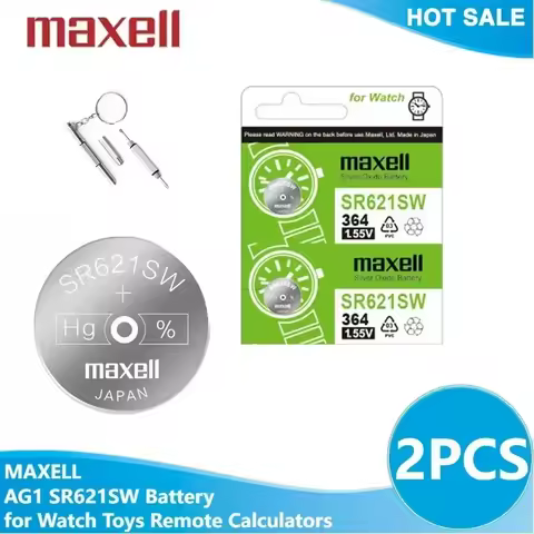 2PCS MaxeII 1.55V AG1 LR621 364 164 531 SR621 SR621SW SR60 CX60 Button Battery for Watch Toys Remote