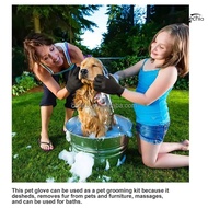 2-in-1 Pet Bath And Massage Glove Adjustable Wrist Strap Fits All Deep Cleaning During Bath Time