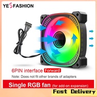 Yesfashion Store IN stock COOLMOON TY1 CPU Case Fan 120mm ARGB Case Cooler Fan 6PIN 5V ARGB Fans PC Case Cooling Mute Ventilador