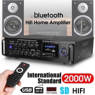 2000W Bluetooth 5.0 เครื่องขยายเสียงโฮมเธียเตอร์สเตอริโอ AMP รถบ้าน 2CH คาราโอเกะ Cinema สนับสนุน USB AUX FM6188BT บ้านเครื่องขยายเสียง
