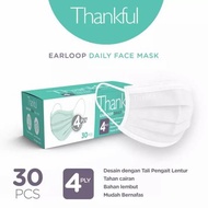 Masker Thankful Face Mask Adult Earloop Daily 30s - Putih