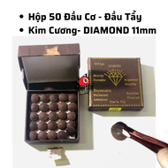 [THỊNH TÂM] Hộp 50 Đầu Cơ Bida - Đầu Tẩy Bi-a Kim Cương Diamond Da Bò 11 - 12 - 13mm [ Hộp Đầu cơ Di