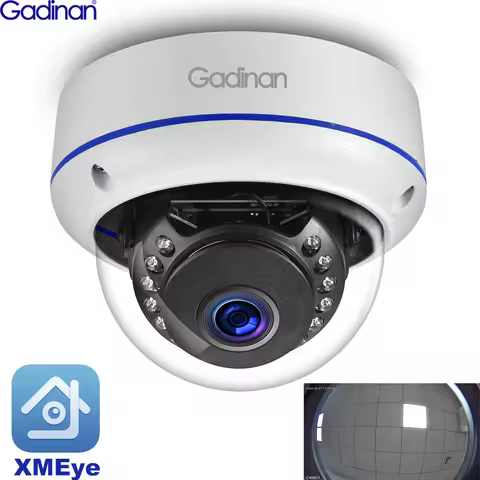 Gadinan Dome CCTV 4K IP Camera 1.7mm Fisheye Wide Angle 8MP 5MP 4MP 150 Degrees Face Detection Video