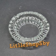 12.8cm Round Glass Ashtray with Grigi foot Motif