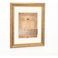 11x14 in Rustic Gold Round Bevel Curved Ornate Classic Picture Frame, Matted for 8x10 inches Photos 