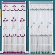 ST/💥Door Curtain Lace Gauze Curtain Summer Bedroom Kitchen Blocking Partition Curtain Mosquito-Proof Door Curtain Househ
