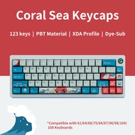 [SG Local Stock] Coral Sea Keycaps | 123 Keys | XDA Profile | PBT Dye-Sub | Royal Kludge Tecware Keychron Akko Keycap