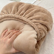 Indigo Thickened Fleece Bed Canopy Pure Color Autumn Winter Milk Velvet Full Enclosure Anti-Slip Mat