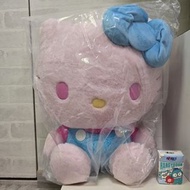 日版 Hello Kitty 粉紅+粉藍配色 約42cm GJ Size 超大毛公仔 大公仔 Sanrio Characters 吉蒂貓 凱蒂貓 EIKOH 景品