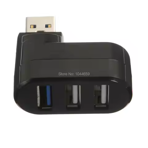 3 Port USB 3.0 Hub Mini 90 / 180 Degree Rotatable Plug-and-play Hot Plugging High Speed Splitter For