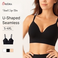 『Brelira』32B-48F Plus Size Bra Fixed Cup Big Breasts Wireless Bra Seamless Support Non-marking Women