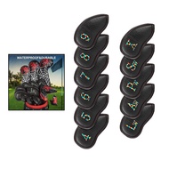 [mojotorw7] Embroidered 11 Pieces Golf Irons Club Covers covers for head Hybrid Golfer