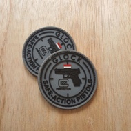 Gl0ck safe logo rubber patch - actins pist0ls grey - rubber accessories patch