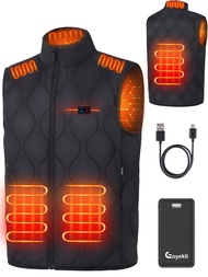 Mens Heated Vest with Battery Pack Included-16000mAh Electric Heating Vest USB Lightweight Heating C