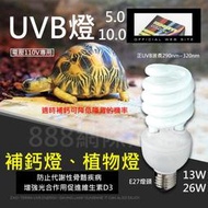 110V UVB 5.0 13W 26W 紫外線 陸龜 烏龜 爬蟲 曬背燈 補鈣燈 多肉植物 燈泡 爬蟲UV